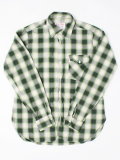 LEFT FIELD CHECK L/S SHIRT グリーン