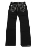 【送料無料】TRUE RELIGION BILLY SUPER T FLAP BOOTCUT JEAN 34" BODY RINSE BLACK