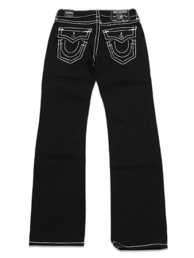 画像1: 【送料無料】TRUE RELIGION BILLY SUPER T FLAP BOOTCUT JEAN 34" BODY RINSE BLACK