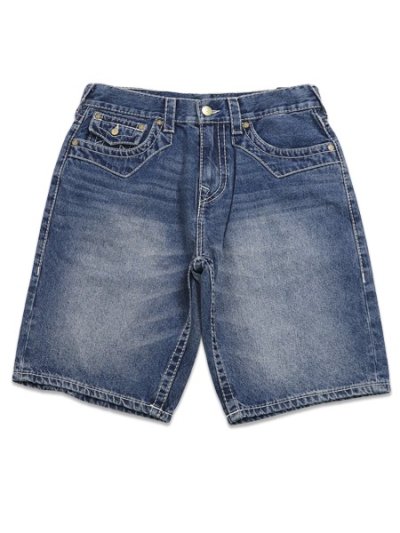 画像2: 【送料無料】TRUE RELIGION BOBBY BIG T FLAP BAGGY SHORT SHATTERED DK INDIGO W