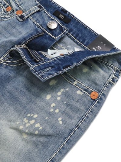 画像4: 【送料無料】TRUE RELIGION BILLY SUPER T NF 34" EMBRO SCUFF TOE INDIGO LIGHT WASH