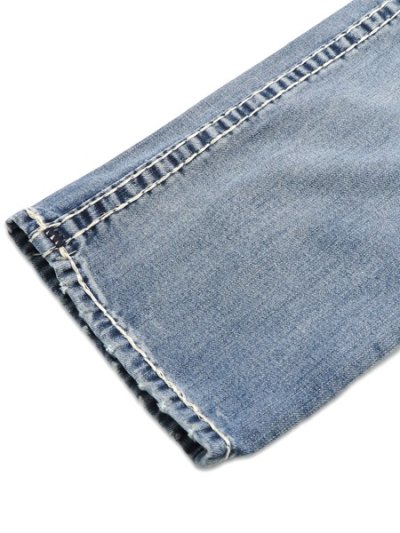 画像8: 【送料無料】TRUE RELIGION BILLY SUPER T NF 34" EMBRO SCUFF TOE INDIGO LIGHT WASH