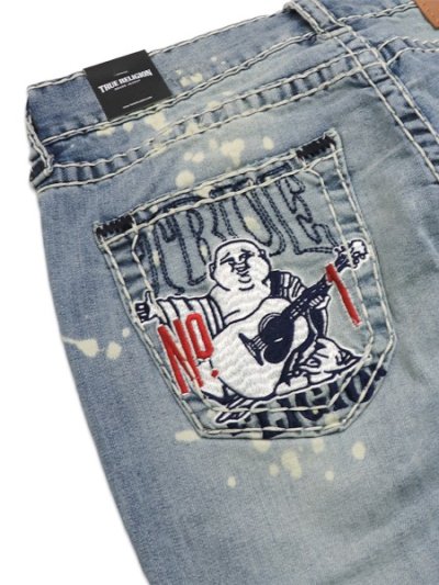 画像5: 【送料無料】TRUE RELIGION BILLY SUPER T NF 34" EMBRO SCUFF TOE INDIGO LIGHT WASH