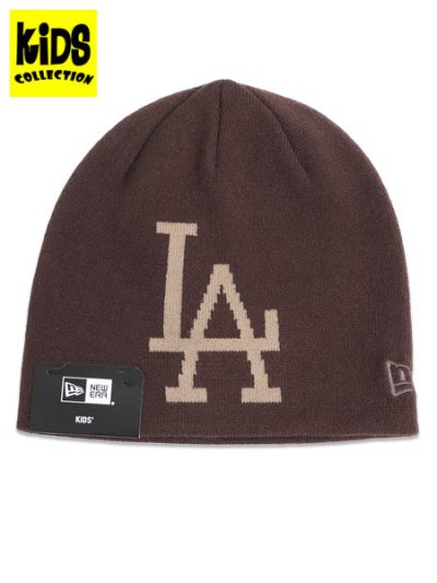 画像1: 【KIDS】NEW ERA KIDS BASIC BEANIE DODGERS BURNT WOOD