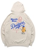 【送料無料】NEW ERA BLEEDS BLUE HOT DOG PULLOVER HOODIE DODGERS STONE
