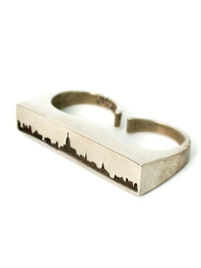 画像2: 【SALE】SNASH JEWELRY DOUBLE FINGER NYC SKYLINE