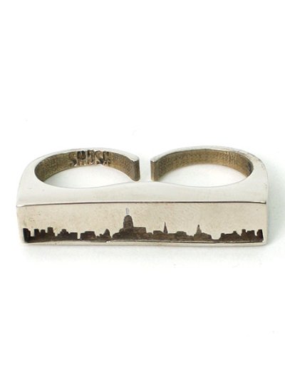 画像1: 【SALE】SNASH JEWELRY DOUBLE FINGER NYC SKYLINE