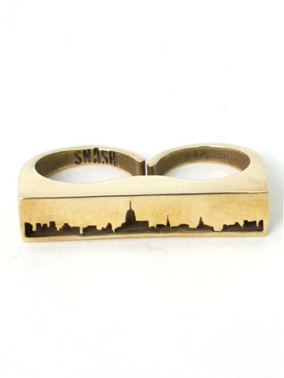 画像1: 【SALE】SNASH JEWELRY DOUBLE FINGER NYC SKYLINE