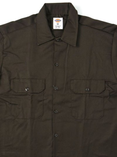 画像3: DICKIES L/S WORK SHIRT-DARK BROWN