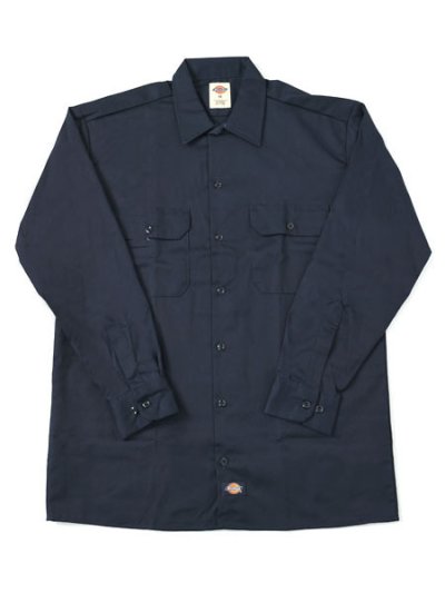 画像1: DICKIES L/S WORK SHIRT-DARK NAVY