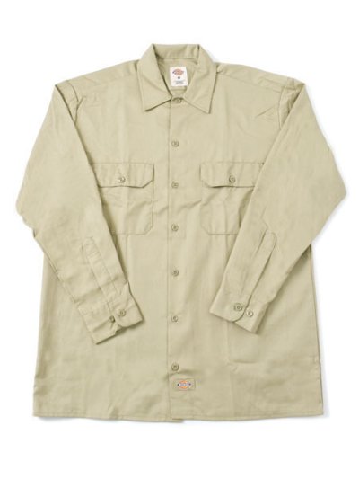 画像1: DICKIES L/S WORK SHIRT-MILITARY KHAKI