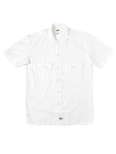 画像1: DICKIES S/S WORK SHIRT-WHITE