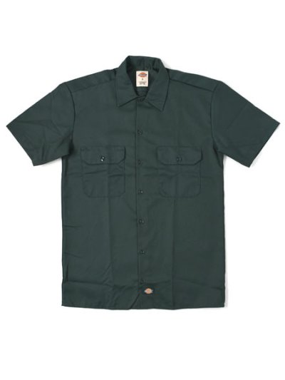 画像1: DICKIES S/S WORK SHIRT-GREEN