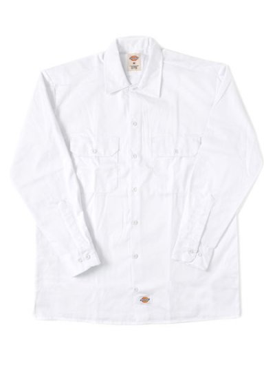 画像1: DICKIES L/S WORK SHIRT-WHITE