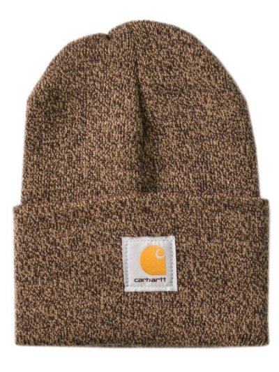 画像1: CARHARTT ACRYLIC WATCH HAT-DARK BROWN/SANDSTONE