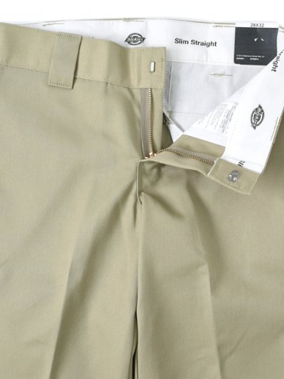 画像4: DICKIES FLAT FRONT SLIM WORK PANTS-MILITARY KHAKI