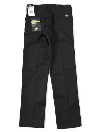 画像2: DICKIES FLAT FRONT SLIM WORK PANTS-BLACK