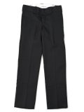 DICKIES FLAT FRONT SLIM WORK PANTS-BLACK