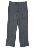 DICKIES FLAT FRONT SLIM WORK PANTS-CHARCOAL