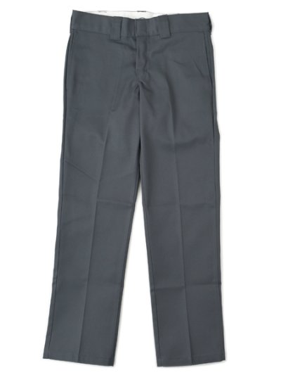 画像1: DICKIES FLAT FRONT SLIM WORK PANTS-CHARCOAL