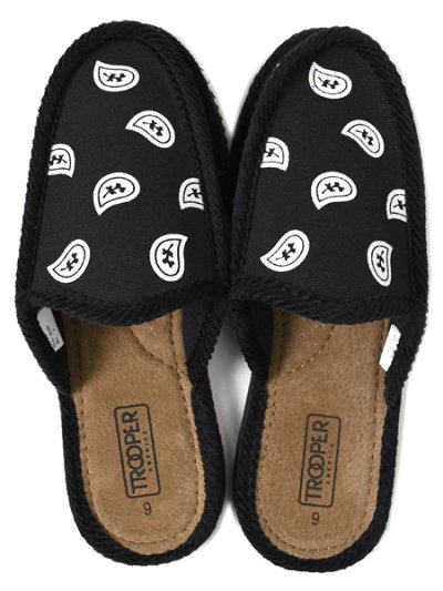 画像5: TROOPER AMERICA OPEN HEEL SLIPPERS BANDANA BLACK/WHITE