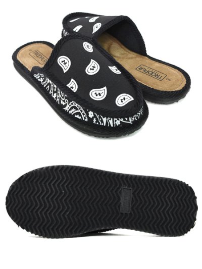 画像3: TROOPER AMERICA OPEN HEEL SLIPPERS BANDANA BLACK/WHITE