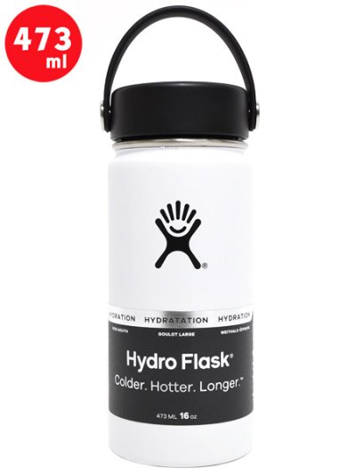 画像1: Hydro Flask HYDRATION 16 OZ WIDE MOUTH-WHITE