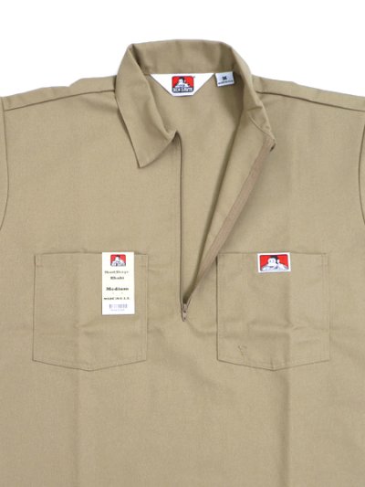 画像4: 【SALE】BEN DAVIS S/S SOLID HALF ZIP WORK SHIRT #122