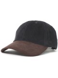 NEW HATTAN 6PNL CORDUROY FAKE SUEDE VISOR-BLK/BRN