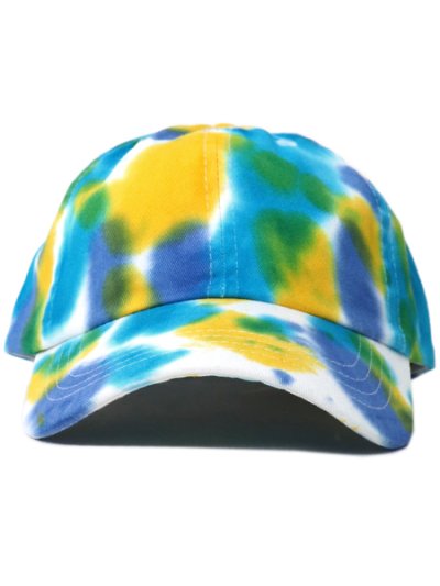 画像2: NEW HATTAN 6PNL COTTON CAP TIEDYE-BLUE/YELLOW