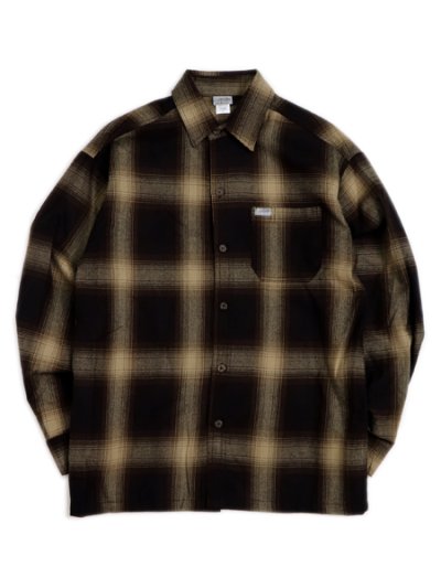 画像1: CALTOP FL PLAID L/S SHIRT BROWN/KHAKI