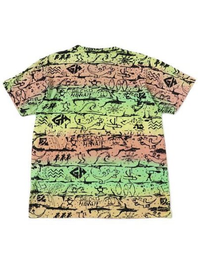 画像2: 【MEGA SALE】GECKO HAWAII TIE DYE GECKO WALL TEE GREEN/YELLOW/RED
