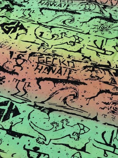 画像6: 【MEGA SALE】GECKO HAWAII TIE DYE GECKO WALL TEE GREEN/YELLOW/RED