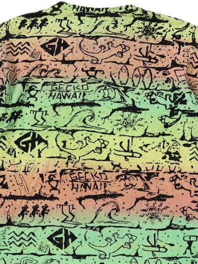 画像4: 【MEGA SALE】GECKO HAWAII TIE DYE GECKO WALL TEE GREEN/YELLOW/RED