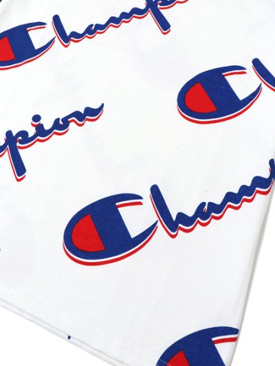 画像6: 【MEGA SALE】CHAMPION AOP HERITAGE TEE-DROPSHADOW SCRIPT WHITE