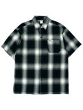 CALTOP FL PLAID S/S SHIRT NAVY/IVORY