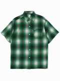 CALTOP FL PLAID S/S SHIRT GREEN/WHITE