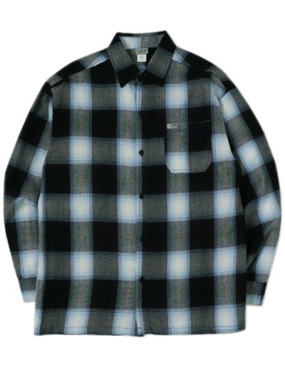 画像1: CALTOP FL PLAID L/S SHIRT NAVY/SKY BLUE