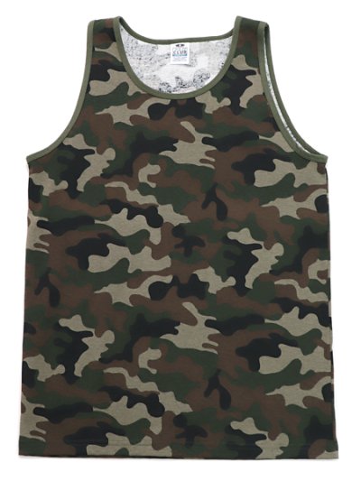 画像1: PRO CLUB COMFORT TANK TOP-GREEN CAMO