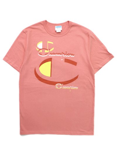 画像1: 【MEGA SALE】CHAMPION HERITAGE GRAPHIC TEE-CITRUS PINK