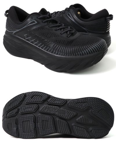 画像2: 【送料無料】HOKA ONE ONE BONDI 7 BLACK/BLACK