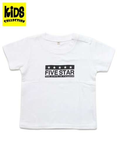 画像1: 【KIDS】FIVE STAR BABY TEE-WHITE/BLACK