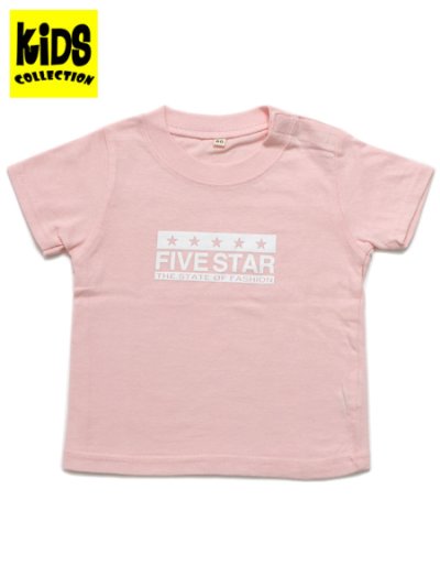 画像1: 【KIDS】FIVE STAR BABY TEE-LIGHT PINK/WHITE