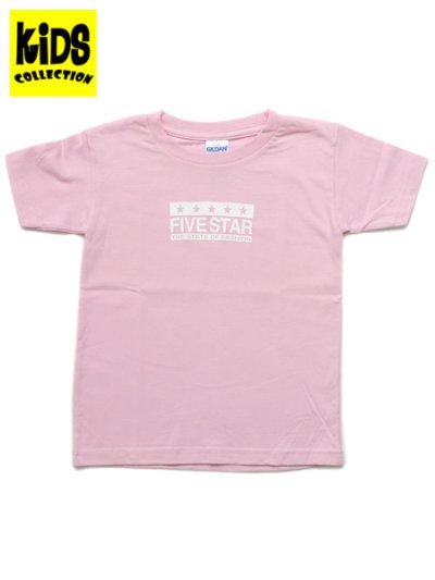 画像1: 【KIDS】FIVE STAR KIDS TEE-LIGHT PINK/WHITE