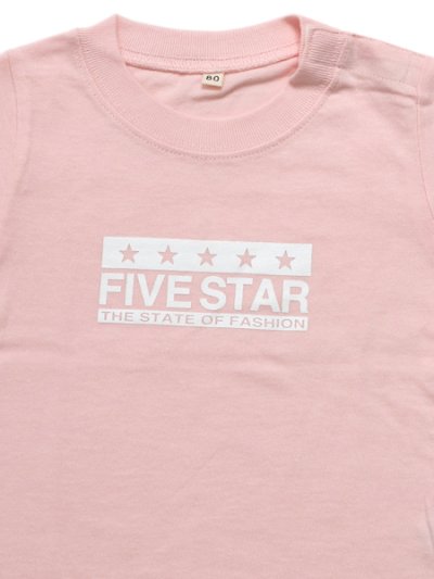 画像3: 【KIDS】FIVE STAR BABY TEE-LIGHT PINK/WHITE
