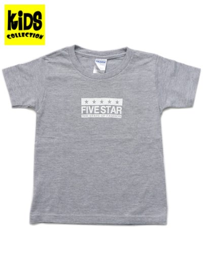 画像1: 【KIDS】FIVE STAR KIDS TEE-HEATHER GREY/WHITE