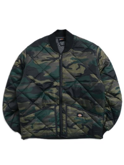 画像1: 【送料無料】DICKIES DIAMOND QUILTED JACKET-HUNTER GREEN CAMO