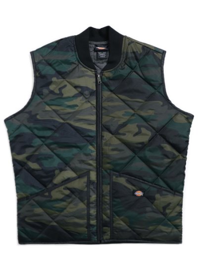 画像1: DICKIES DIAMOND QUILTED NYLON VEST-HUNTER GRN CM