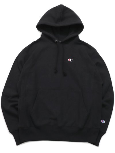 画像1: 【送料無料】CHAMPION REVERSE WEAVE PO HOOD-BLACK