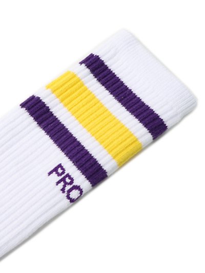 画像3: PRO CLUB STRIPE CREW SOCK WHITE/YELLOW/PURPLE